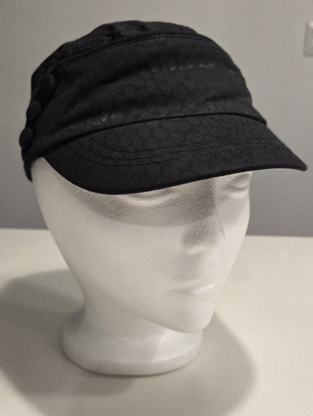Black Military Cadet Cap - Classic Casual Hat